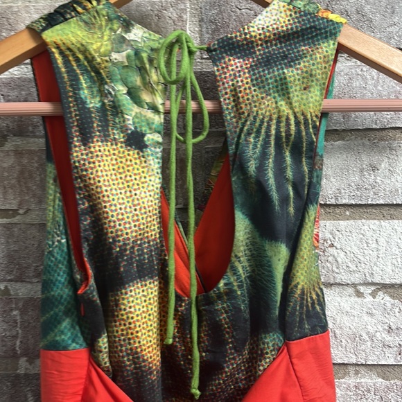 Anthropologie Eva Franco Oroyo Cactus dress big bow sash belt size 0. 🌵 - Picture 6 of 9